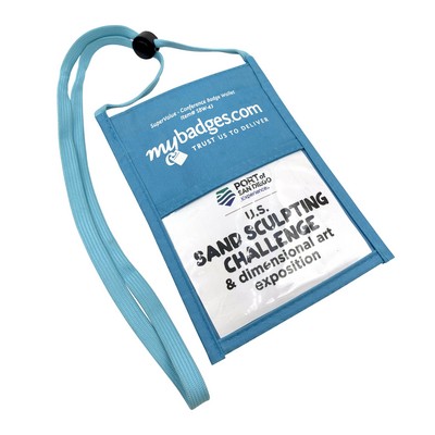 Clear Window Pocket with Back Zipper Neck Wallet (4.5 x 3.5")