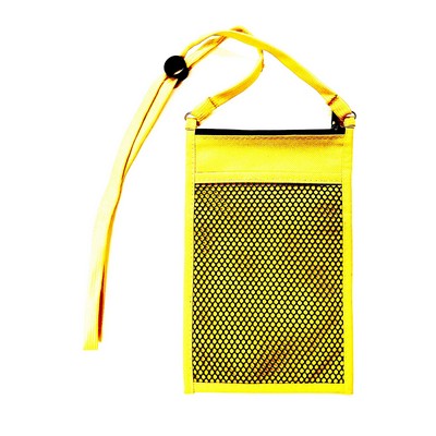 Clear Window with Zipper Pouch Neck Wallet (5" x 5")