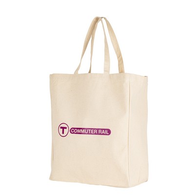 12 Oz. Natural Cotton Canvas Grocery Tote Bag (15"x18"x6")